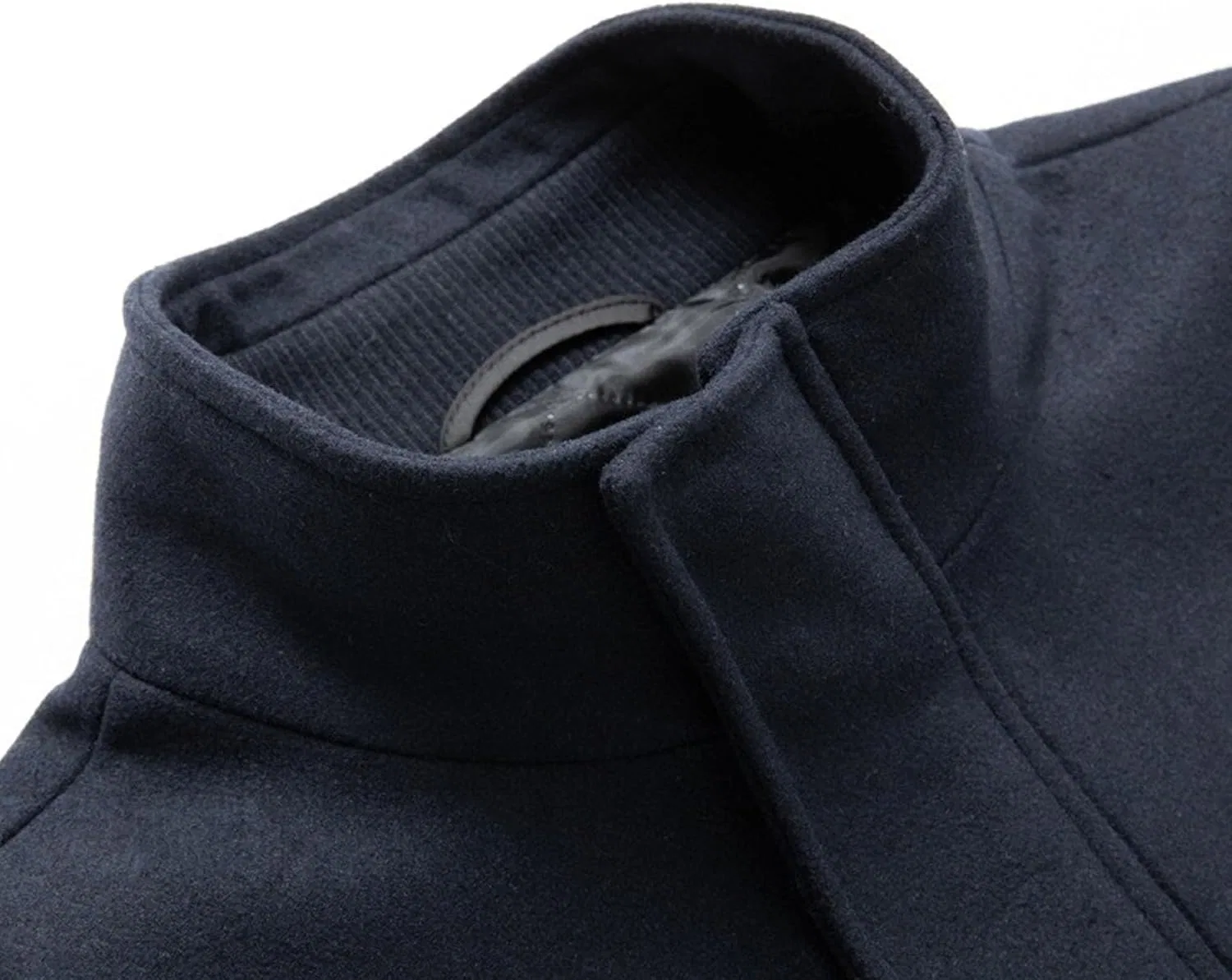 Мужское пальто-тренч с поясом, Wool Blends, тёмно-синий — фото 3