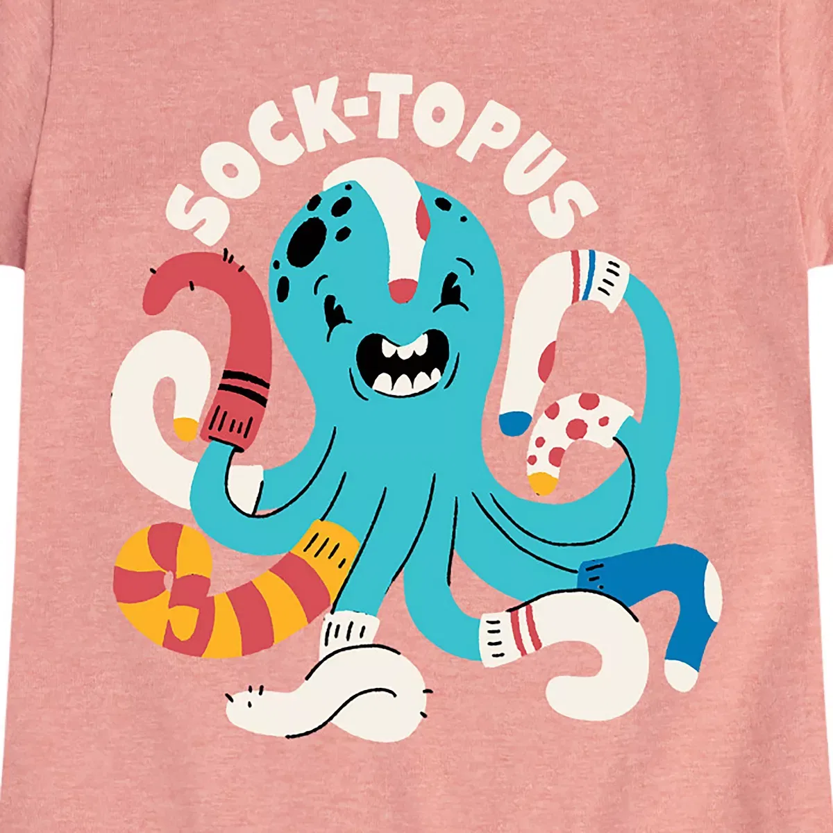 Детское футболка с принтом Socktopus Instant Message, Heather Navy — фото 2