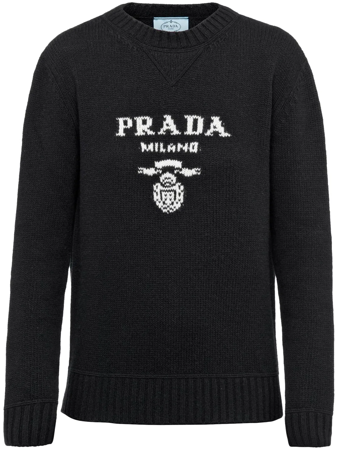 Джемпер из шерсти и кашемира с логотипом Prada, черный