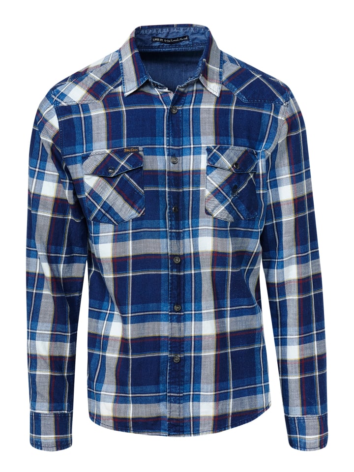 

Рубашка KOROSHI Langärmeliges Jeanshemd, синий