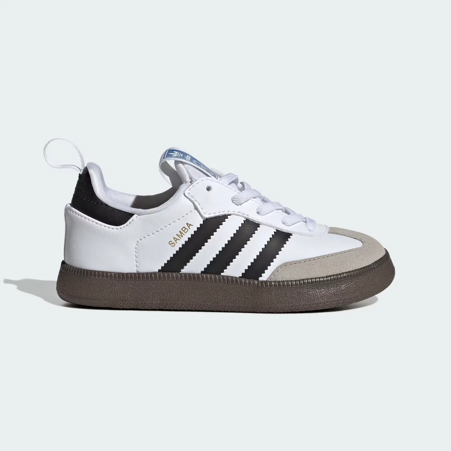 Детские кроссовки на эластичных шнурках Samba Quickon Adidas Originals, белый/черный/золотистый