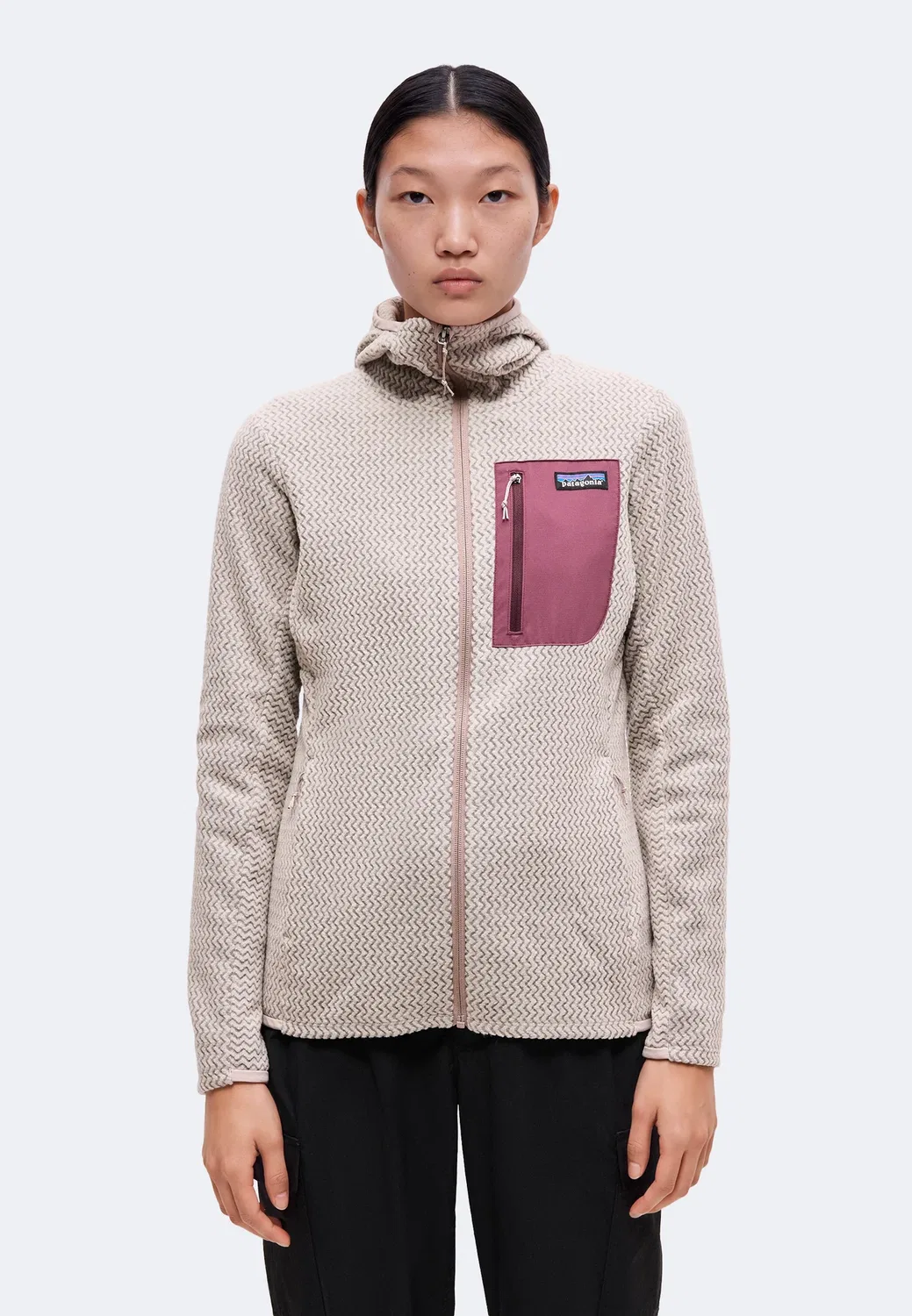 Толстовка R1 air на молнии с капюшоном - флисовая куртка Patagonia, Stingray Mauve
