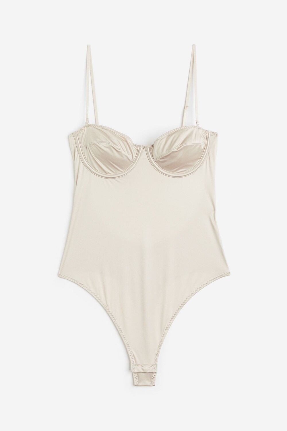 

Боди H&M Satin Balconette Thong, светло-бежевый