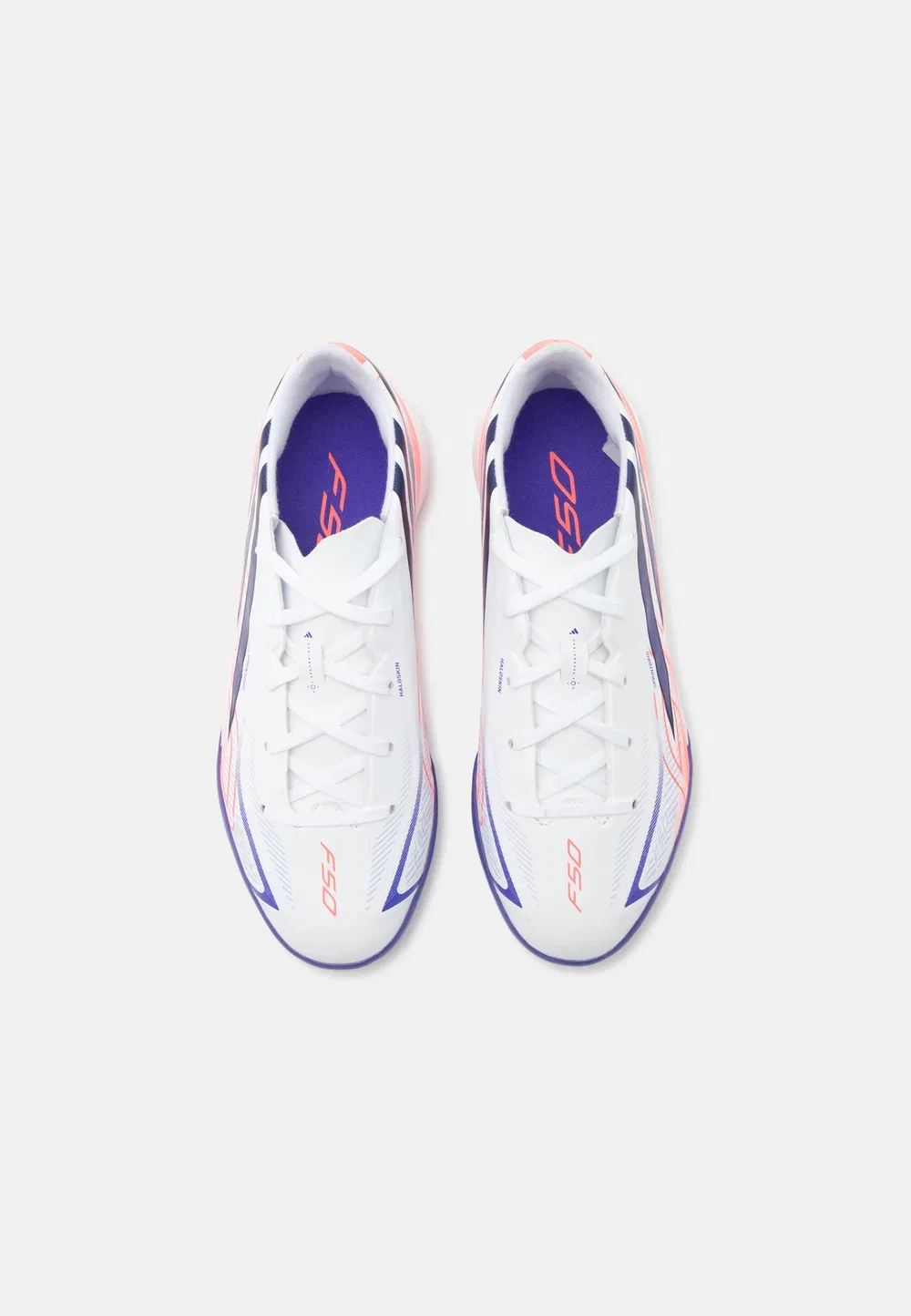 Детские футбольные бутсы F50 Hyperfast League Turf унисекс - для искусственных газонов Adidas Performance, Footwear White/Solar Purple/Solar Turbo — фото 4