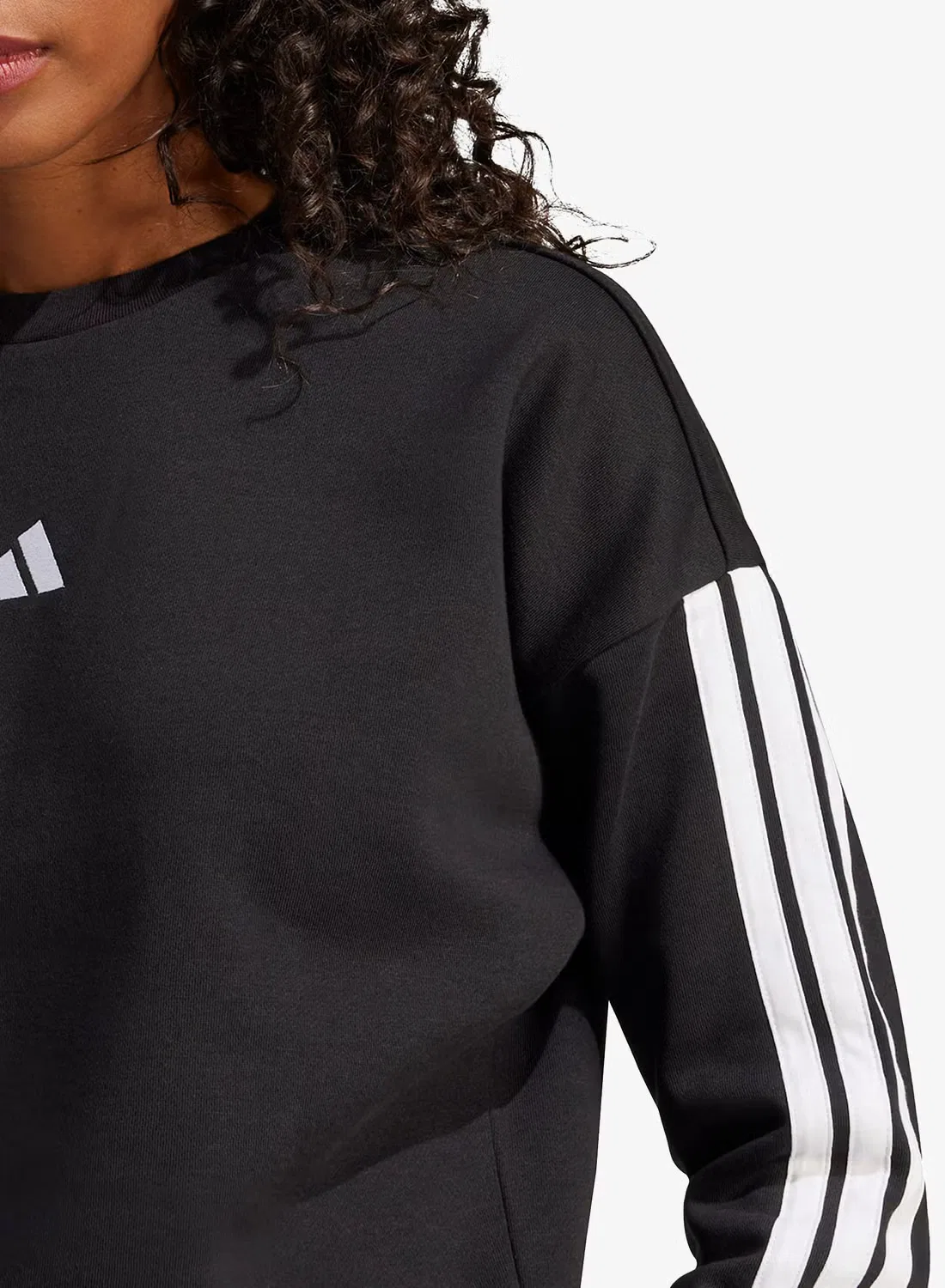 Свитшот с принтом 3-Stripes Adidas, черный — фото 4