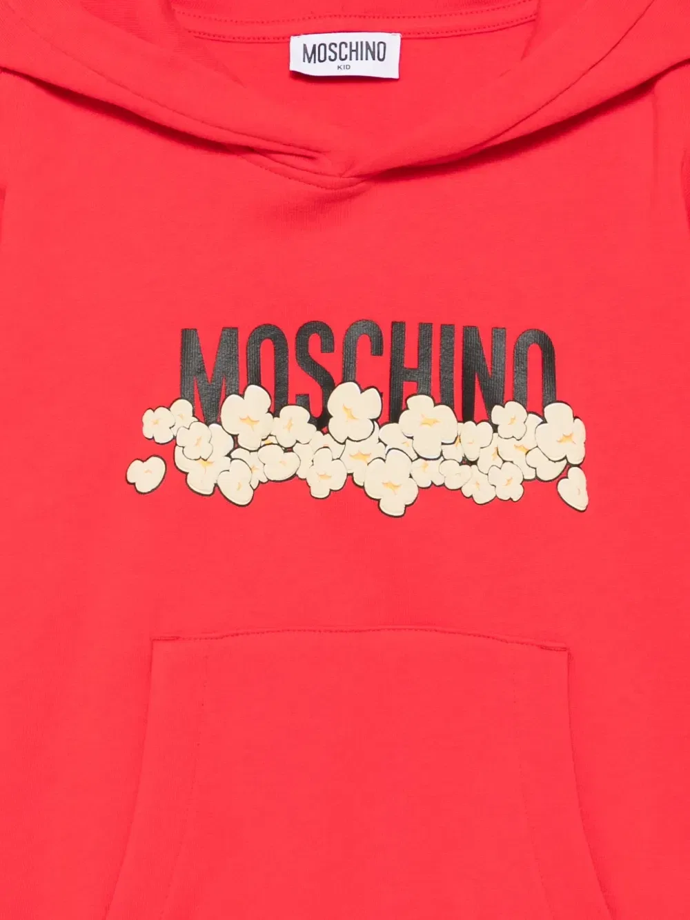 Худи с принтом логотипа и мотивом попкорна Moschino Kids, красный — фото 3