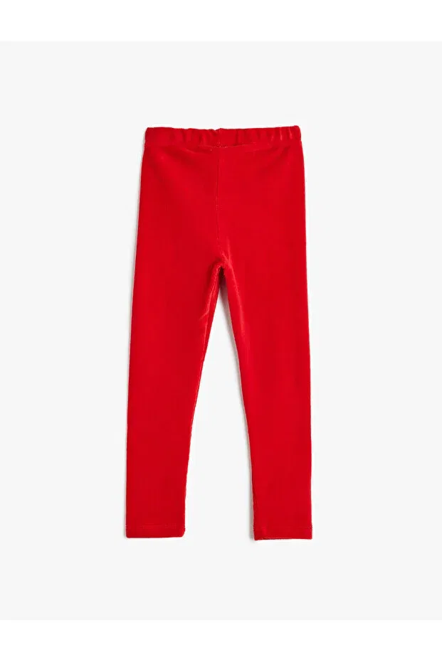 Детские леггинсы для девочек вельветовые Basic Koton, Red — фото 2