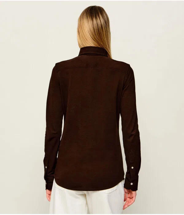 Женская рубашка из хлопка Oxford Polo Ralph Lauren, коричневый — фото 3