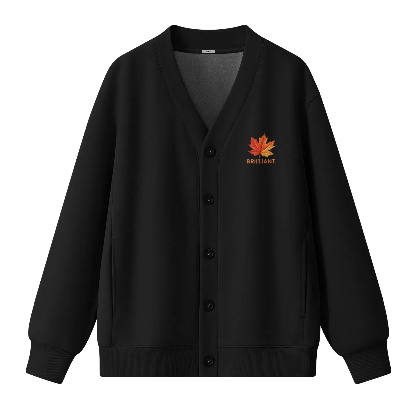 Детский свитшот утепленный на флисе Maple Leaf Chest Logo Gradient MINISO, Black Burgundy Floral