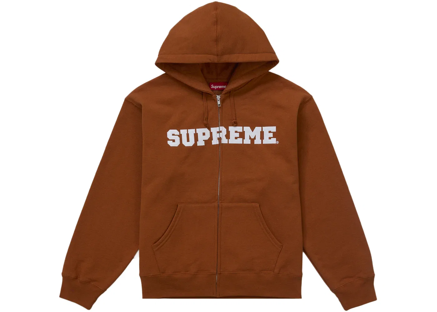 Мужская худи на молнии Supreme Collegiate Applique, Rust