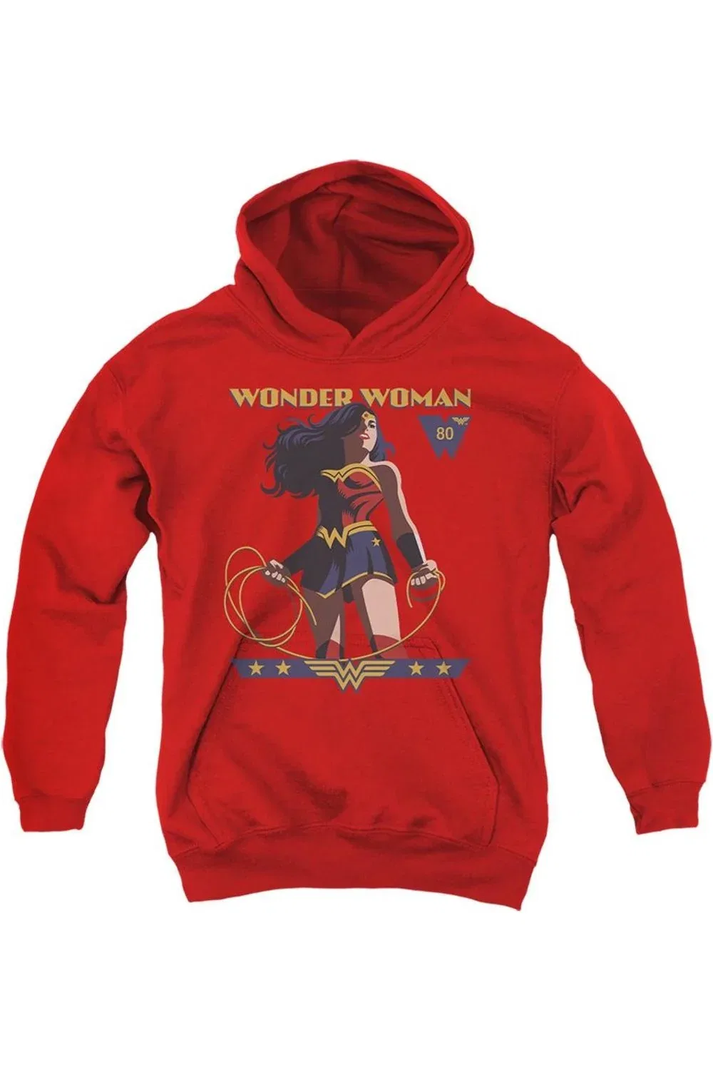 Детское худи с капюшоном Wonder Woman Ww 80th Stance Gildan, красный