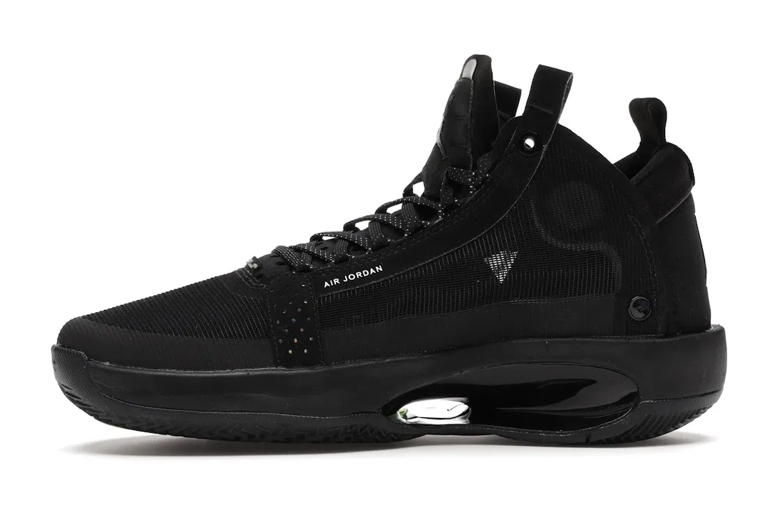Детские кроссовки для мальчиков баскетбольные Jordan XXXIV Jordan, Black/Black-Dark Smoke Grey-Electric Green — фото 3