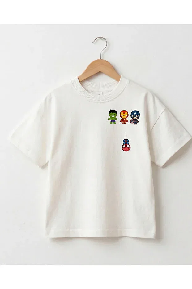Детская футболка оверсайз с принтом Superhero Babytex, White