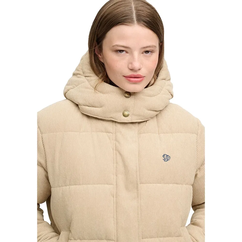 Женская куртка-пуховик из вельвета Superdry, Beige — фото 4