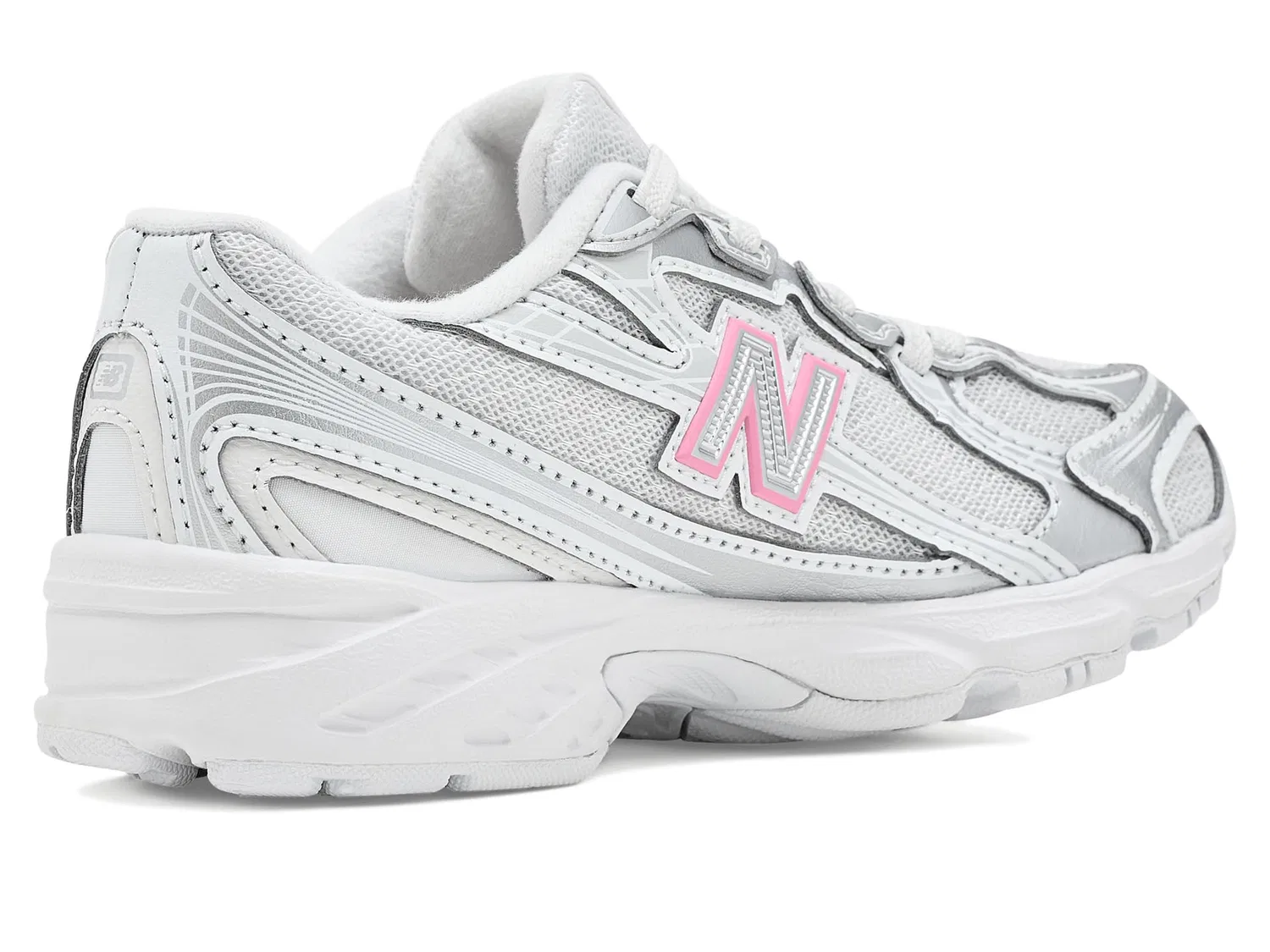 Кроссовки 740 Bungee Lace (для маленьких детей) New Balance Kids, Silver Metallic/Signal Pink — фото 4