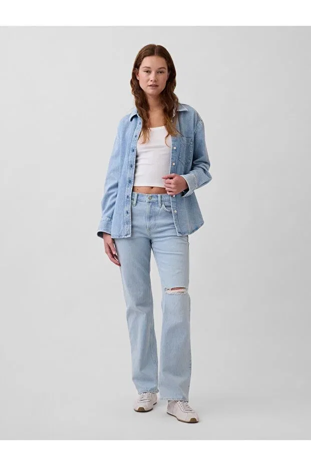 Женские джинсы прямого кроя Gap, Light Blue000