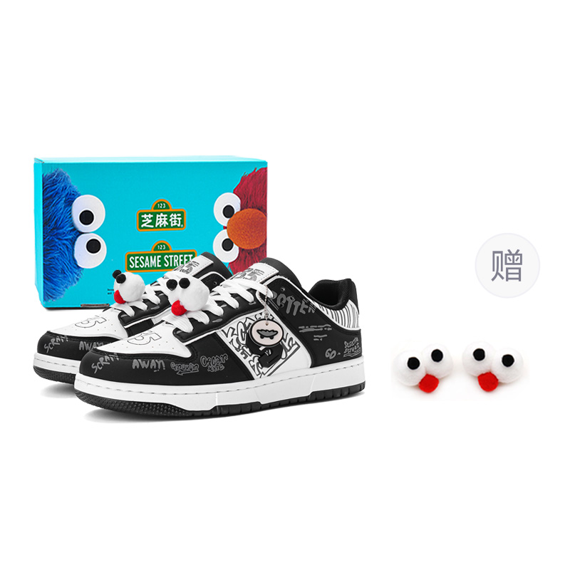 

SESAME STREET Унисекс скейтерские кроссовки низкие экрю/черные - черные+подарок[Улучшенная версия], цвет Black+Giveaway[Upgraded]
