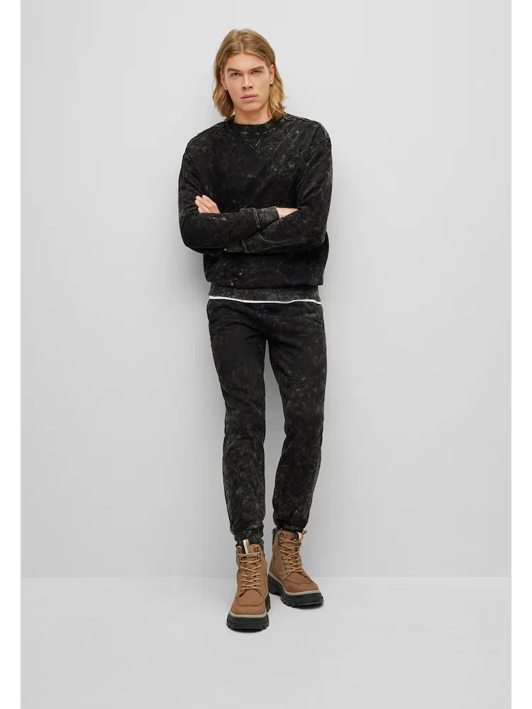 Футболка с длинным рукавом Snow Washing Knitshirt BOSS, Black — фото 2