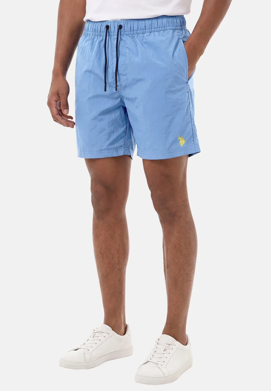 Мужские шорты для плавания с эластичным поясом U.S. Polo Assn., Hellblau-Gelb — фото 3