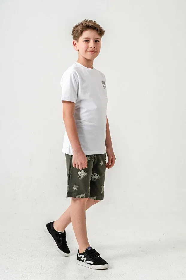 Детский спортивный комплект для мальчиков с принтом Super Racer Mışıl Kids, Khaki — фото 4