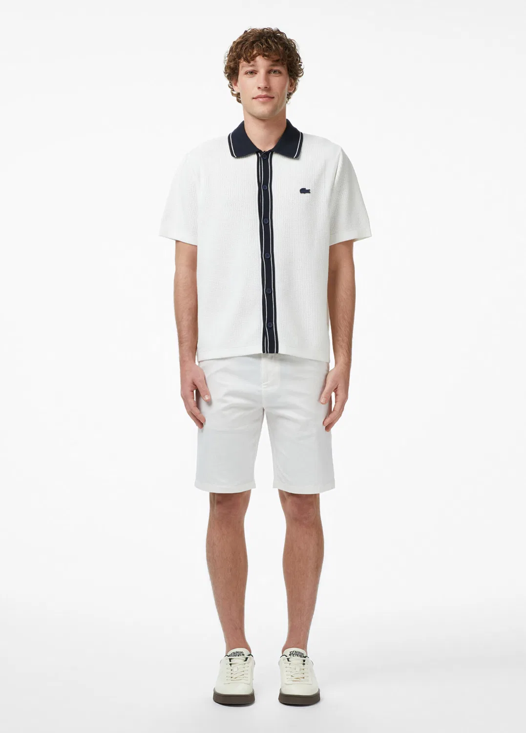 Трикотажный джемпер Lacoste Classic Fit, белый — фото 4