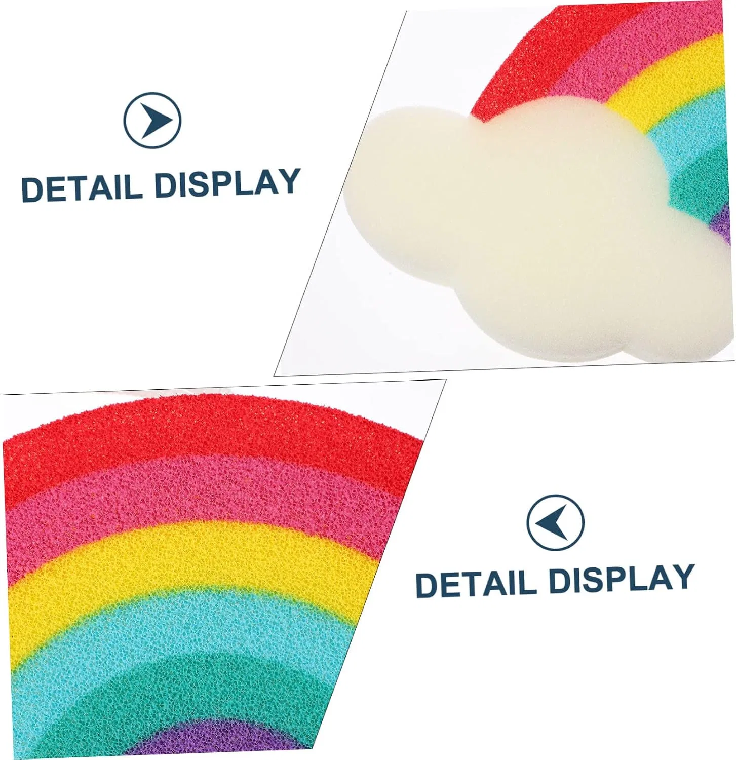Мочалка для душа Rainbow Bath Sponge, набор 6 шт, Mikinona, 111 г, Colourful — фото 2