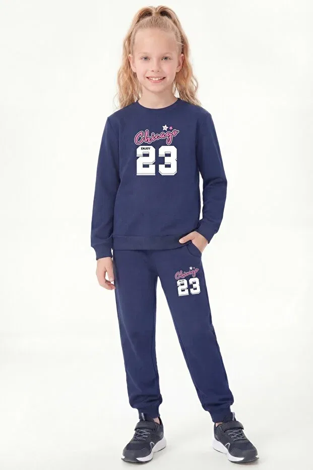 Детский комплект спортивных костюмов с принтом Fyk Kids, Black-Grey-Navy Blue — фото 4