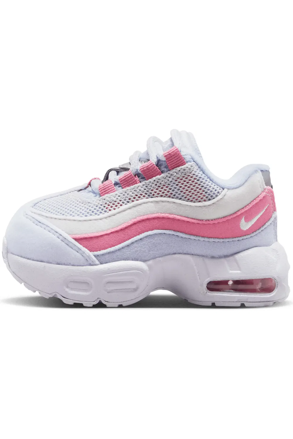 Кроссовки детские с видимой подушкой Max Air Air Max 95 Nike, Grey/Peony/Ghost/White — фото 2