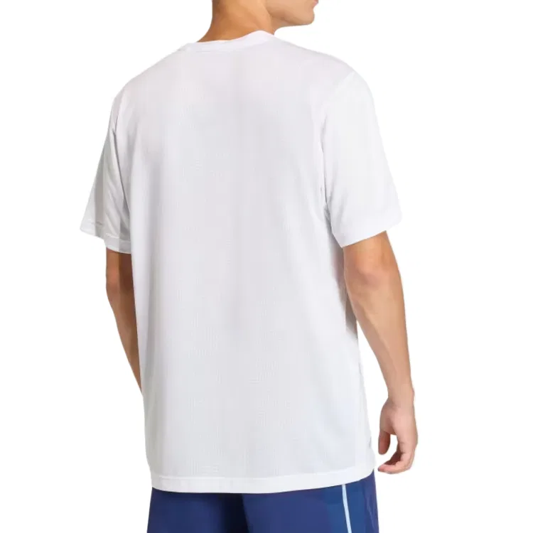 Футболка с круглым вырезом, белая с серебристыми элементами, Adidas, White/Reflective Silver — фото 3