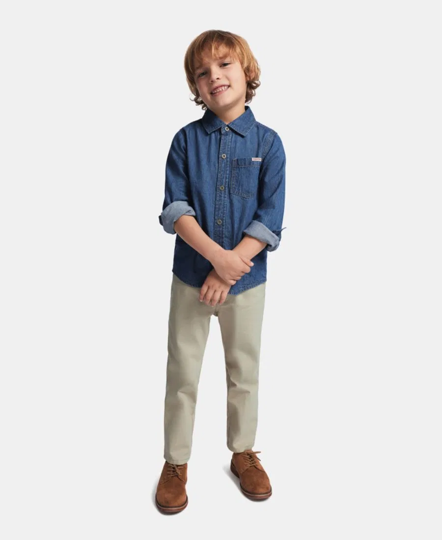 Комплект из рубашки и брюк для мальчика Calvin Klein, Denim/Marble — фото 2