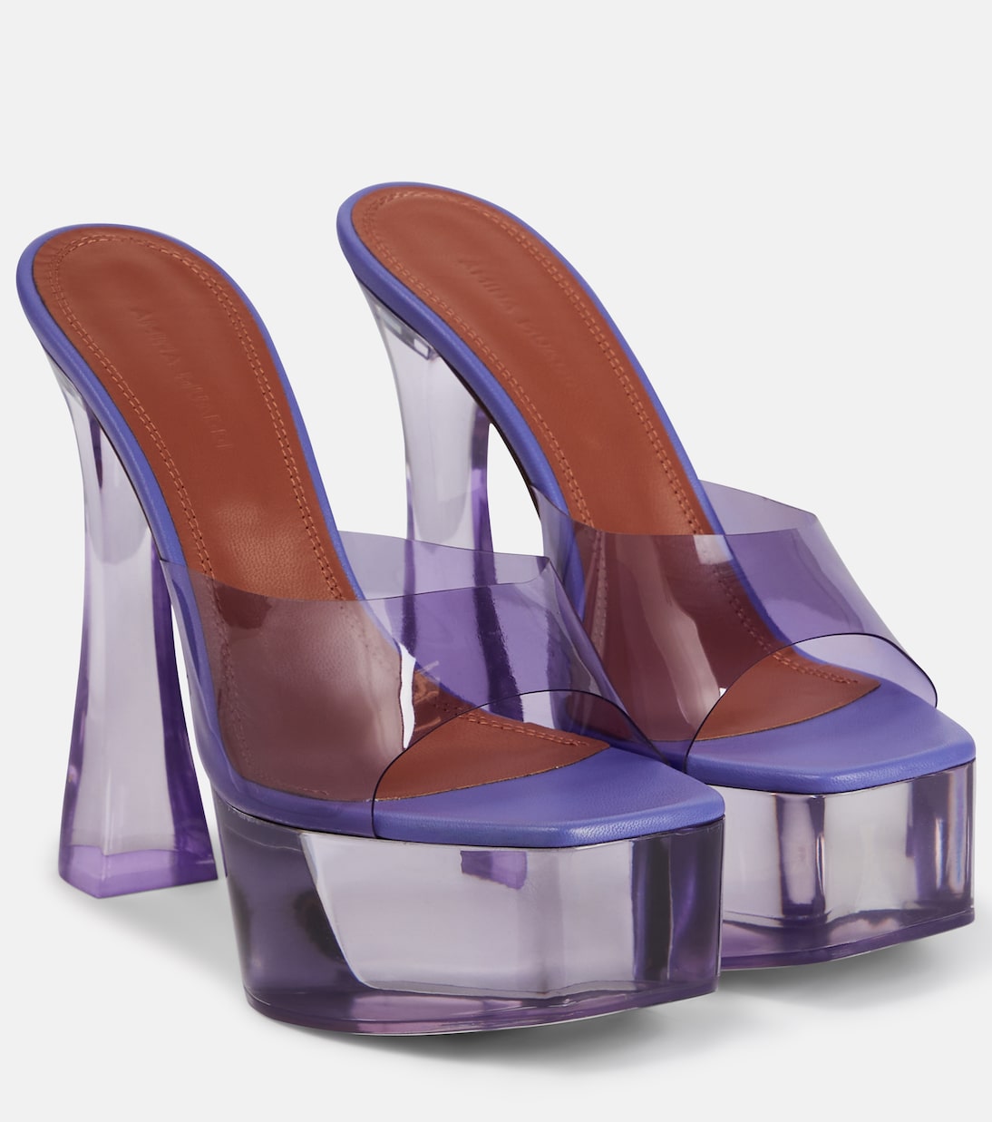 Мюли из ПВХ на платформе Dalida Glass Amina Muaddi, Lilac