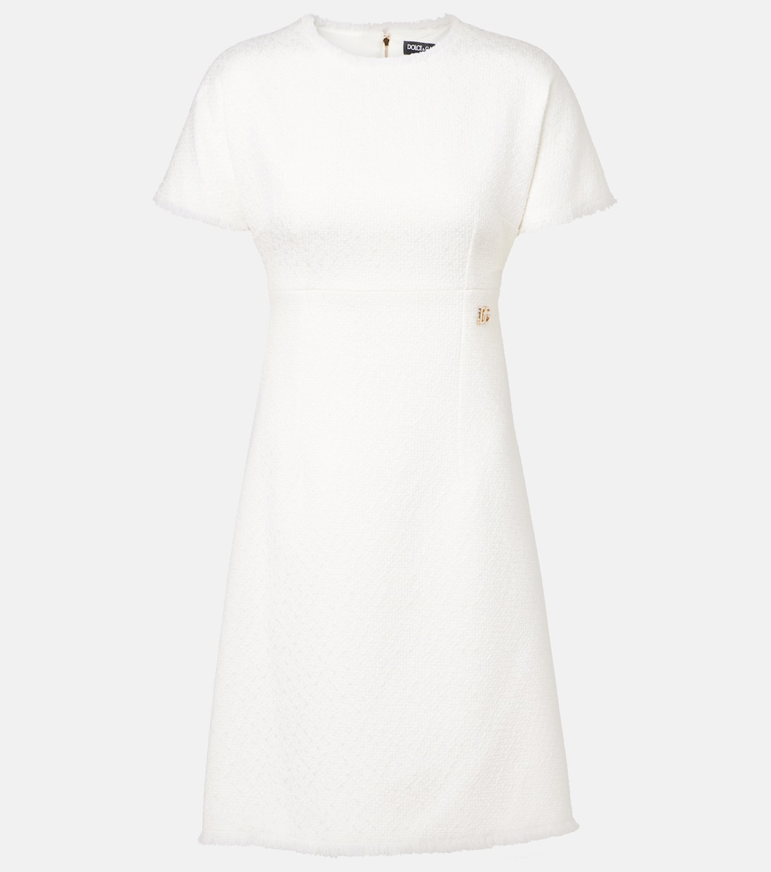 

Мини-платье DG из состаренного шерстяного твида Dolce&Gabbana, Bianco Panna Chiaris