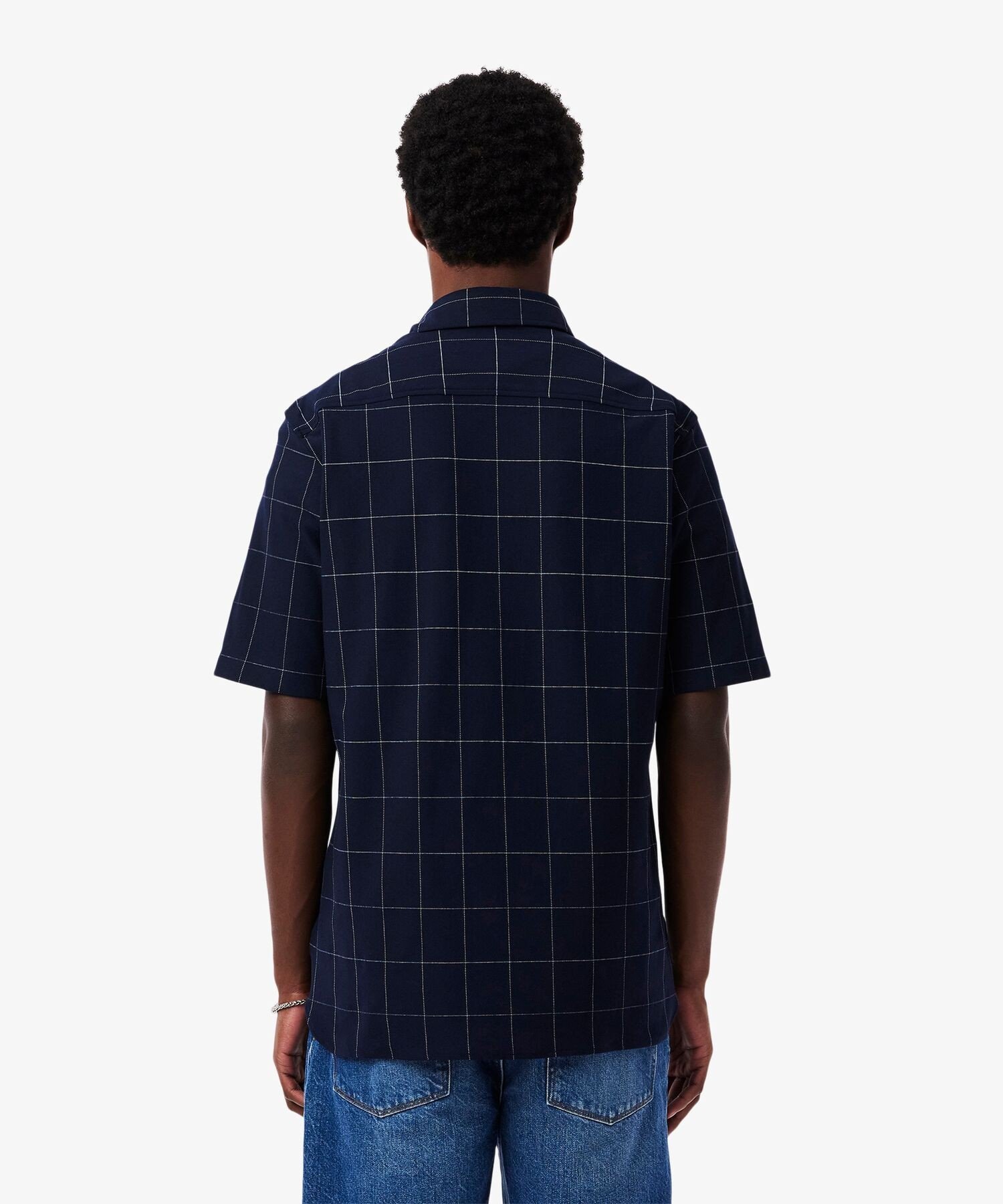 Футболка в клетку «оконная рама» LACOSTE, Navy — фото 2