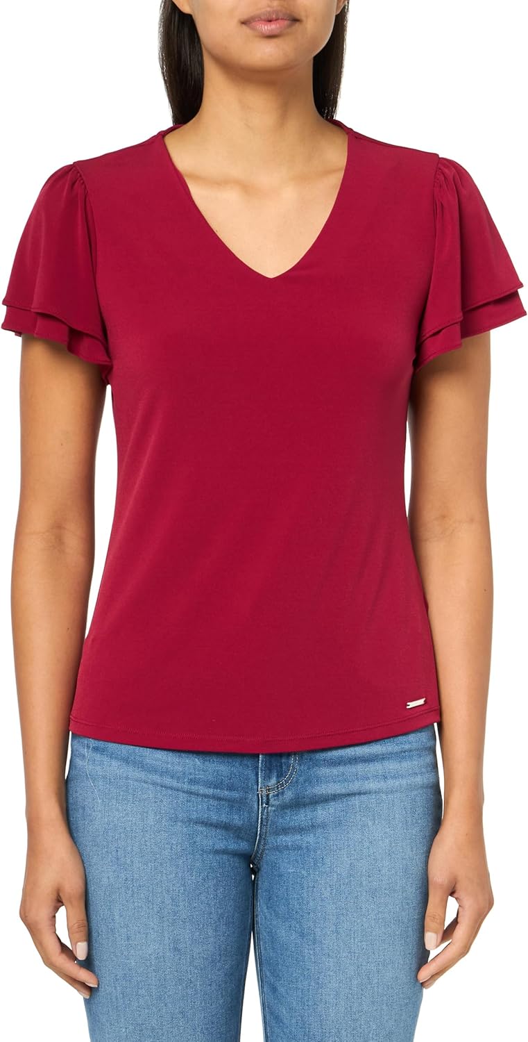 

Женская блузка Calvin Klein с рукавами-фонариками и воротником на пуговицах, Persimmon