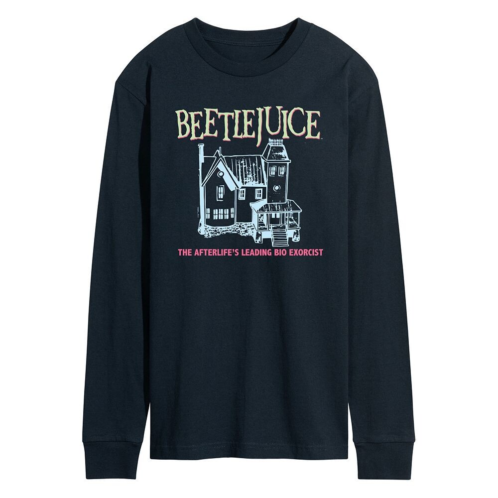 

Мужская футболка с длинными рукавами и рисунком Beetlejuice House Licensed Character, темно-синий