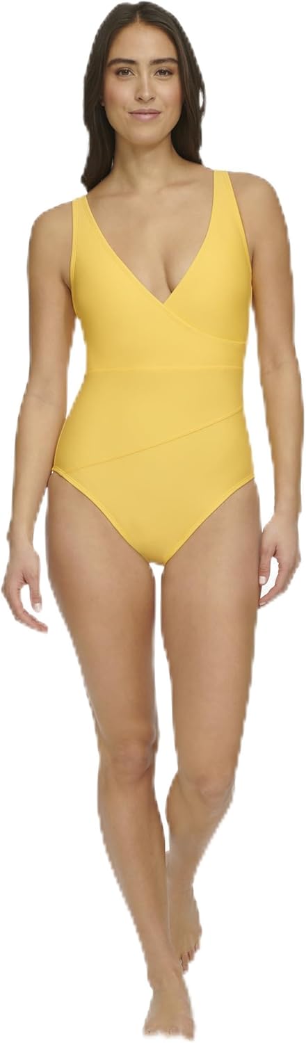 

Женский закрытый купальник Tommy Hilfiger с V-образным вырезом, Honey