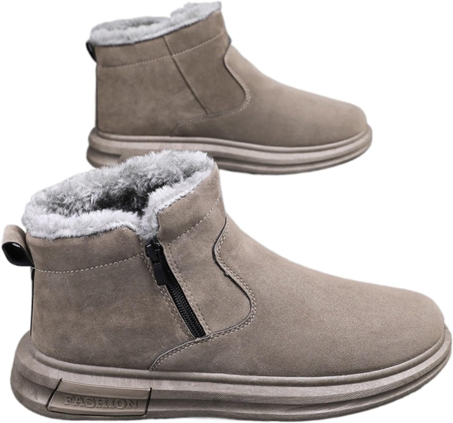 

Мужские термо-ботинки Azttoztto для снега, зимние утепленные противоскользящие ботинки с мягкой подкладкой, удобные с круглым носком, повседневные ботинки для холодной погоды, коричневый