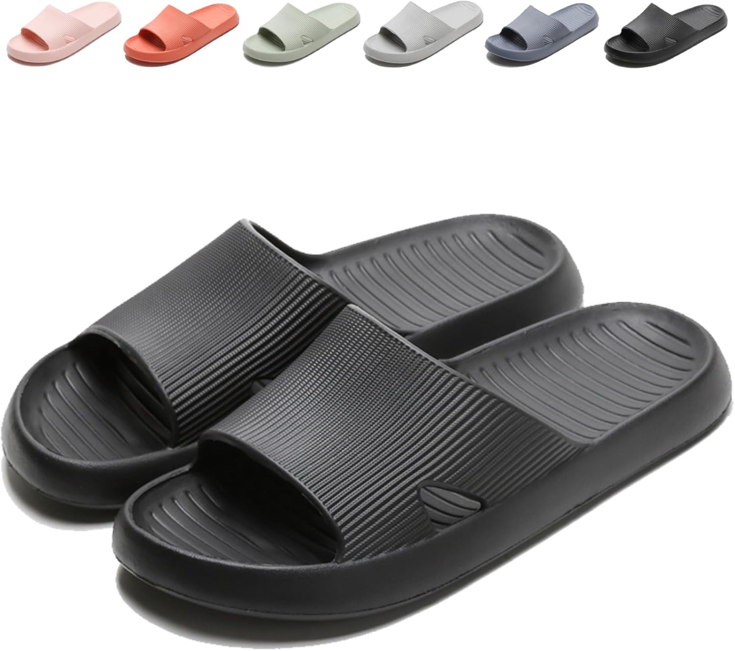 

Шлепанцы Anmerl для душа для мужчин и женщин, мягкие, легкие, быстросохнущие и нескользящие, черный