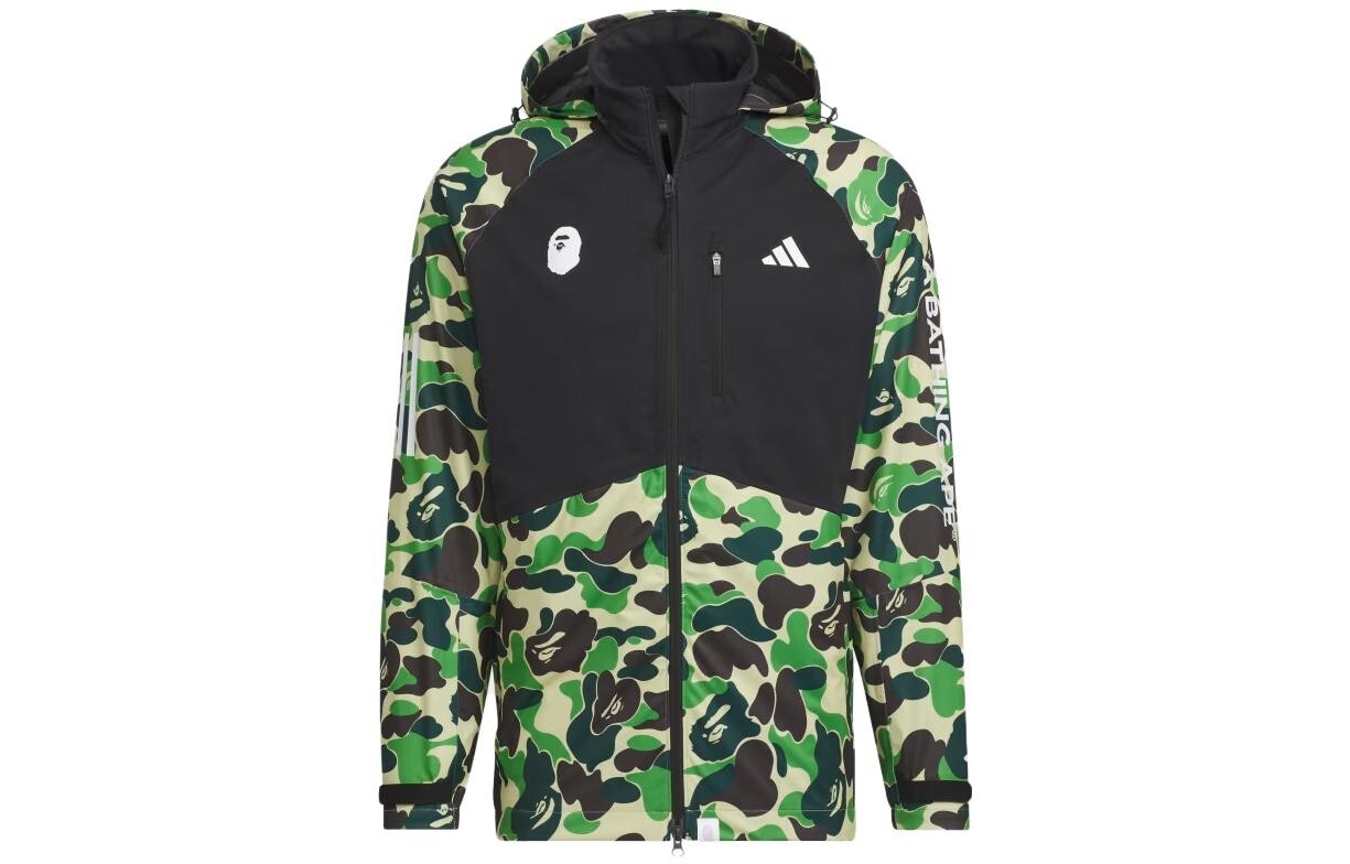 

Мужская черная куртка Bape Black X Bape Co-brand Adidas, черный