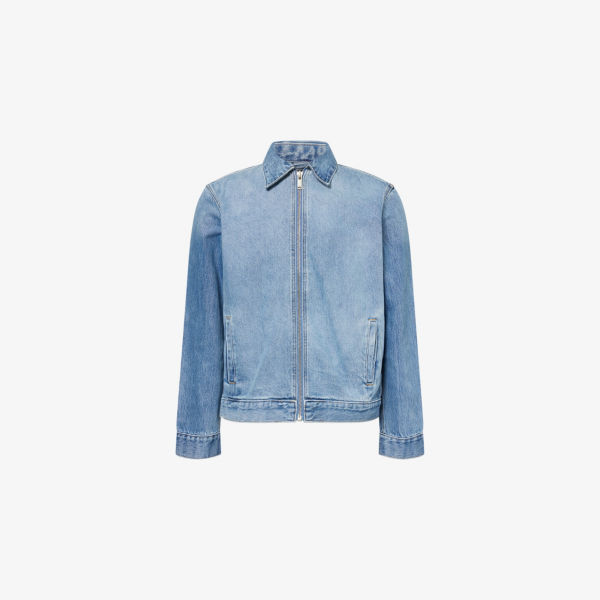 

Куртка джинсовая 7 For All Mankind Harrington свободного кроя, синий