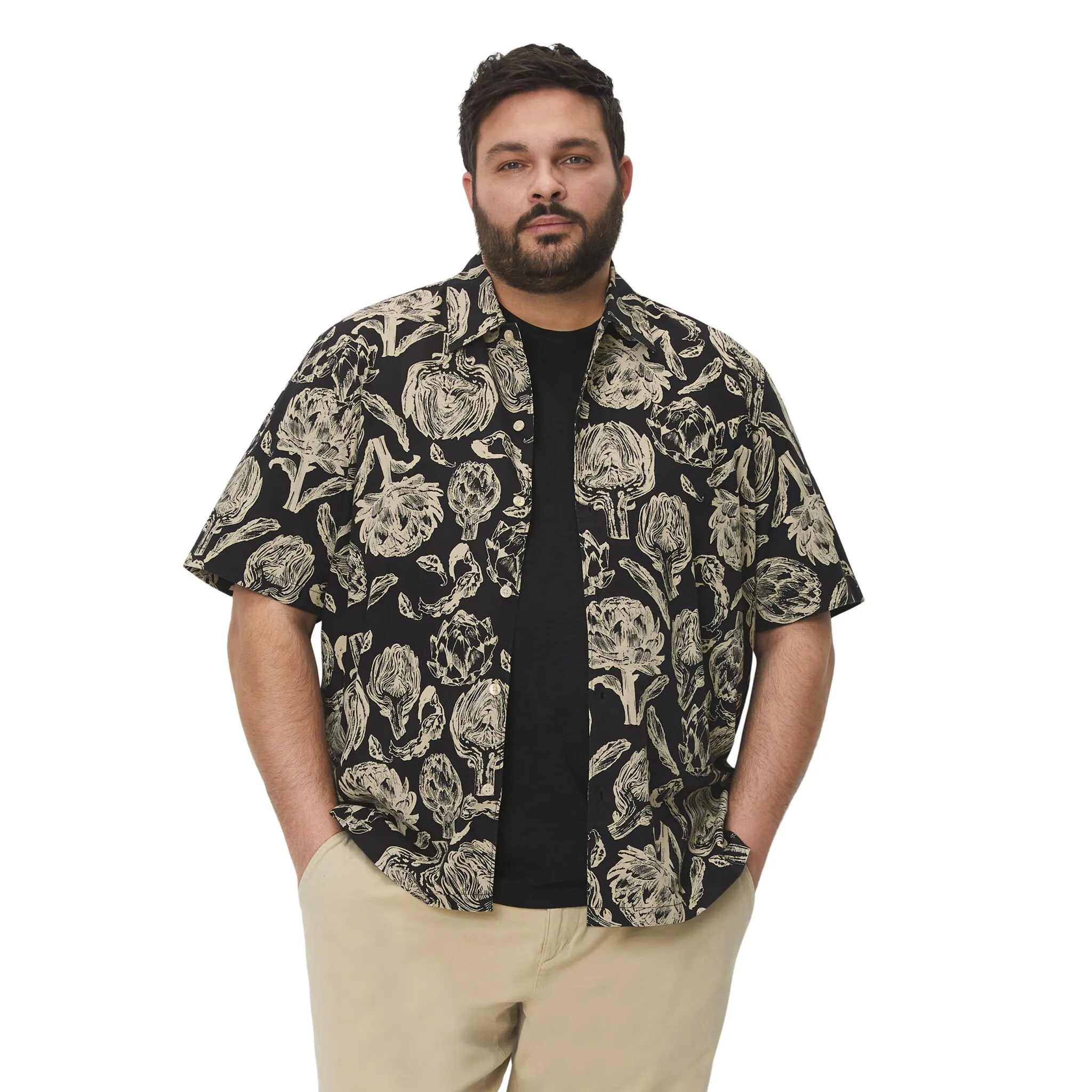 

Рубашка с короткими рукавами Marc O'Polo "из высококачественного поплина", черный