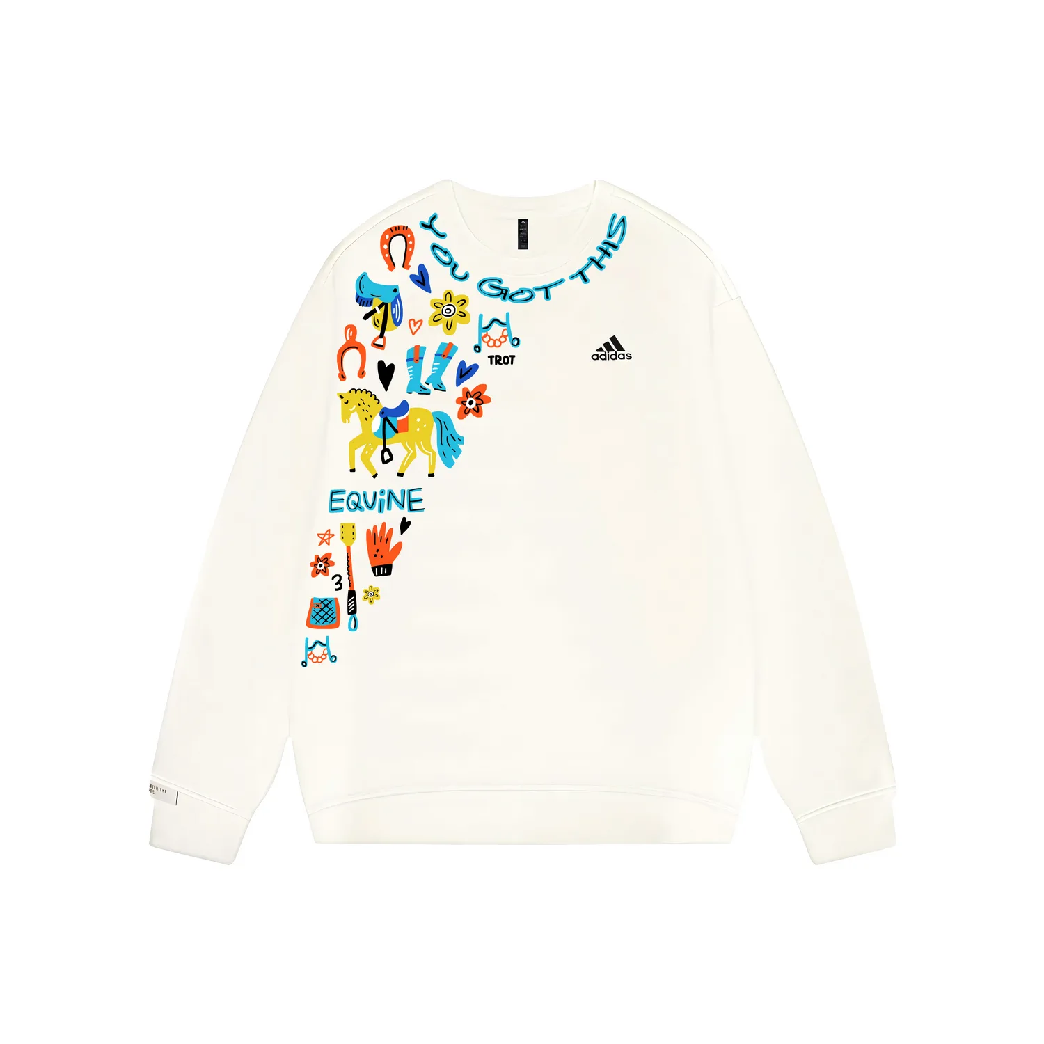 Adidas LABEL Свитшот Unisex Белый Crew Neck Moderate Regular