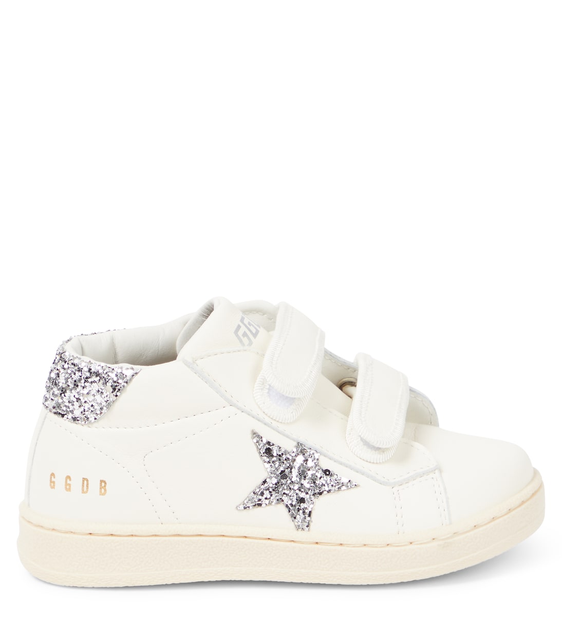 Кожаные кроссовки Baby June Golden Goose Kids, Optic White/Silver — фото 3