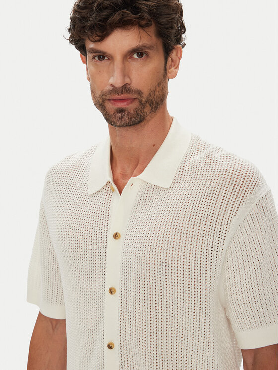 Рубашка regular fit MW0MW39530 Tommy Hilfiger, бежевый — фото 4