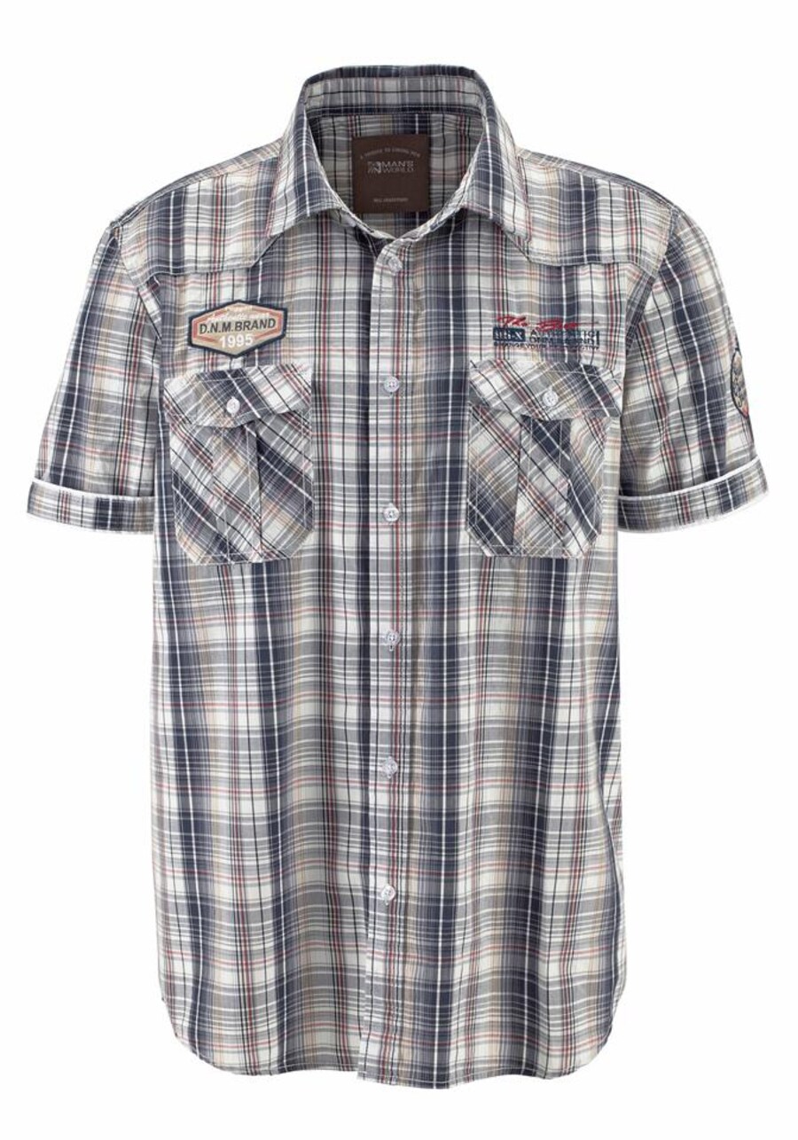 

Клетчатая рубашка Man's World Regular fit Button Up Shirt, синий