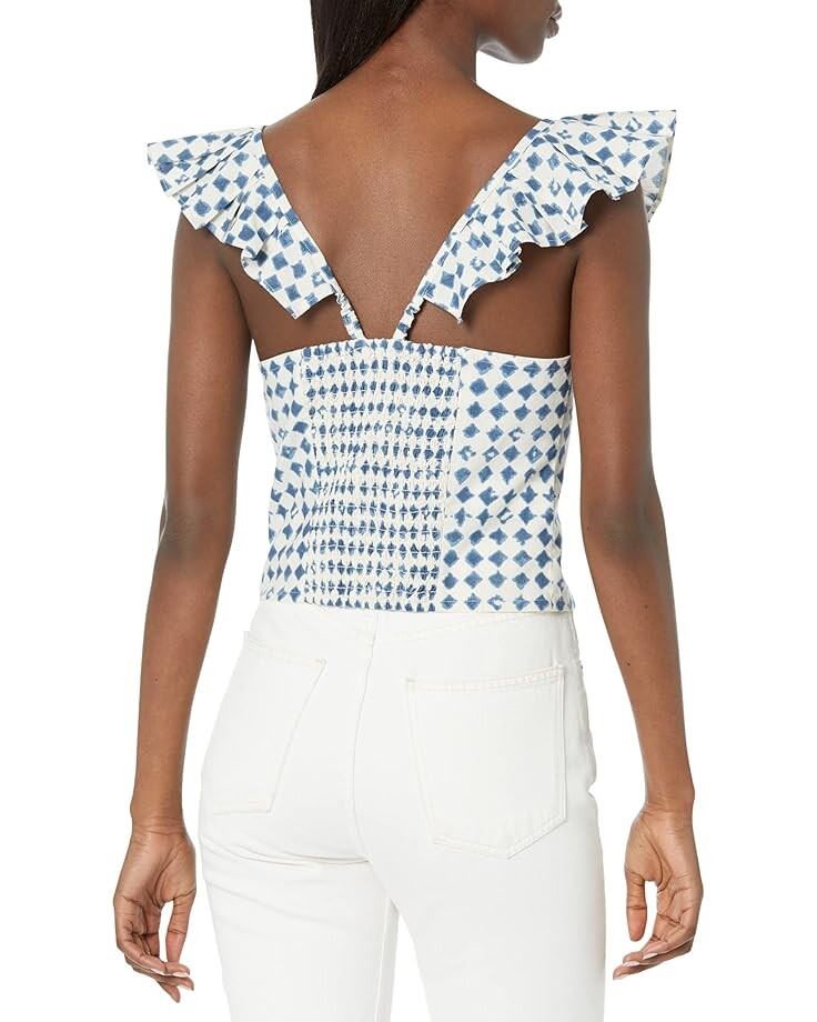 

Топ Madewell Shibori-Print V-Back Top, цвет Blue Ivory Shibori