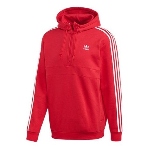 

Толстовка adidas originals Half Zipper Pullover hooded Fleece Lined Stay Warm Red, красный