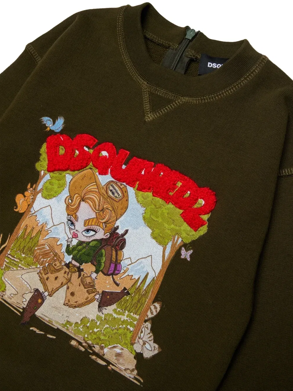Платье с принтом и нашивкой-логотипом DSQUARED2 KIDS, зеленый — фото 3