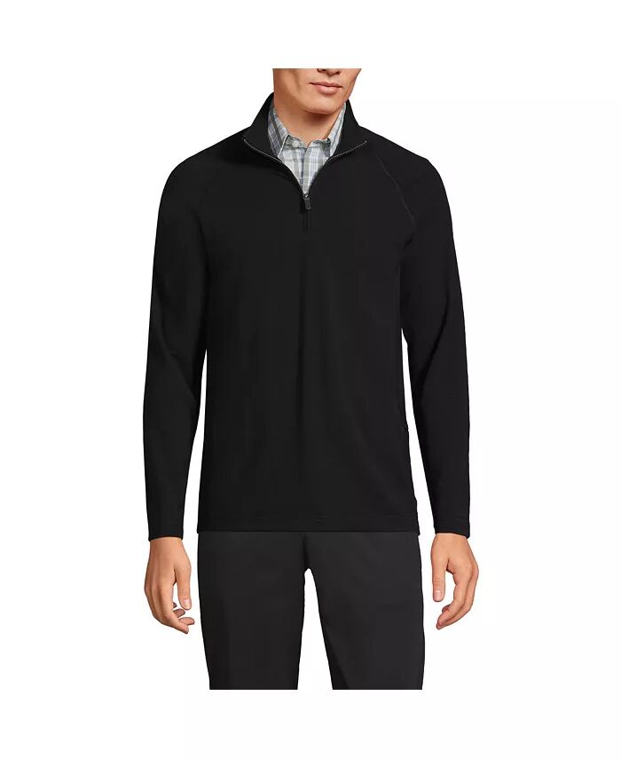 

Мужская реглан с длинным рукавом Social Active Quarter Zip Lands' End, черный
