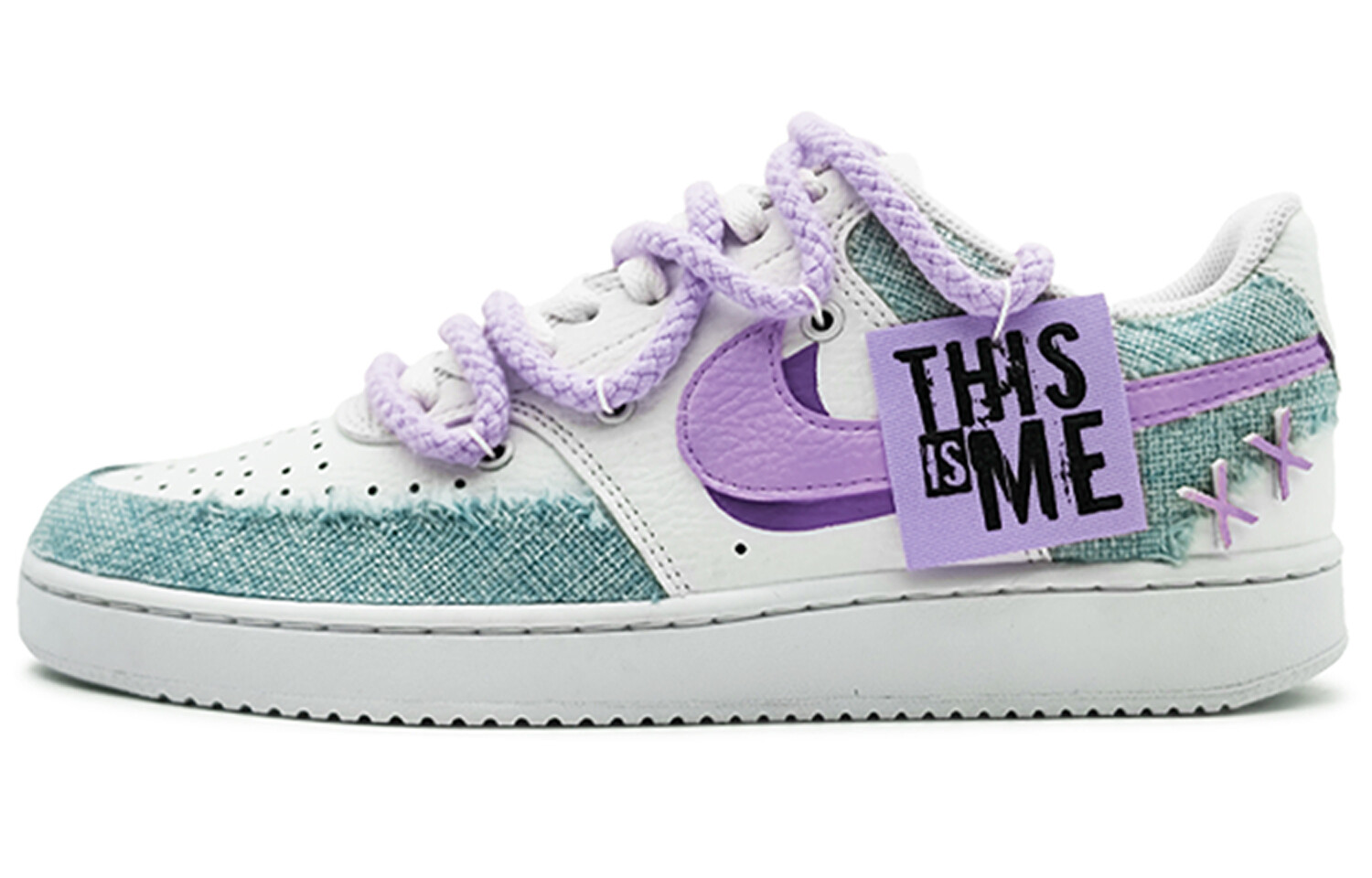 

Кроссовки Nike Court Vision 1 Skateboarding Shoes Women's Low-top White/Blue/Purple, светло-фиолетовый
